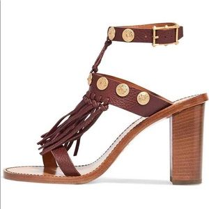Valentino Fringed textured leather Sandals